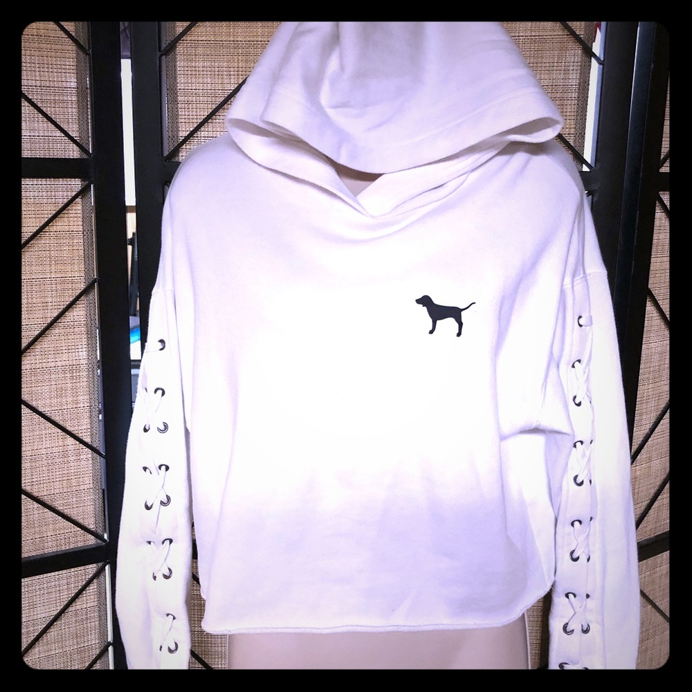 Vs pink crop hoodie